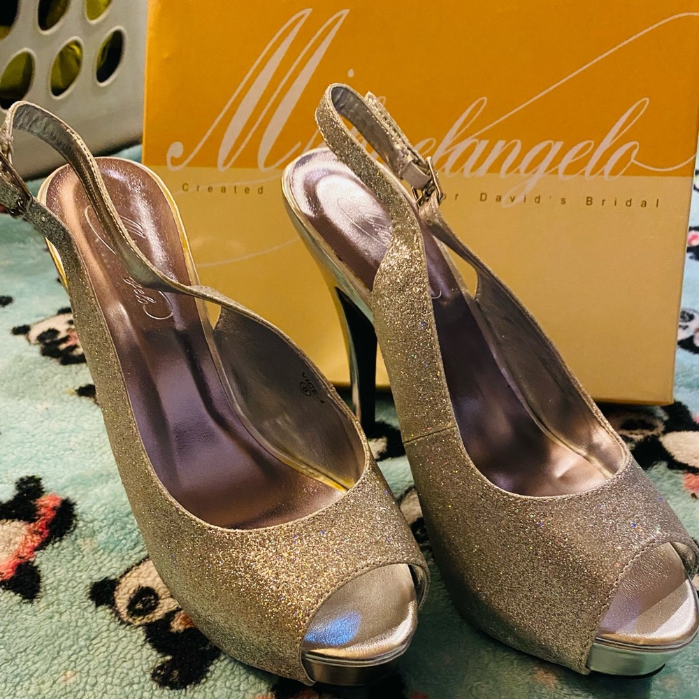 Silver Glitter High Heels